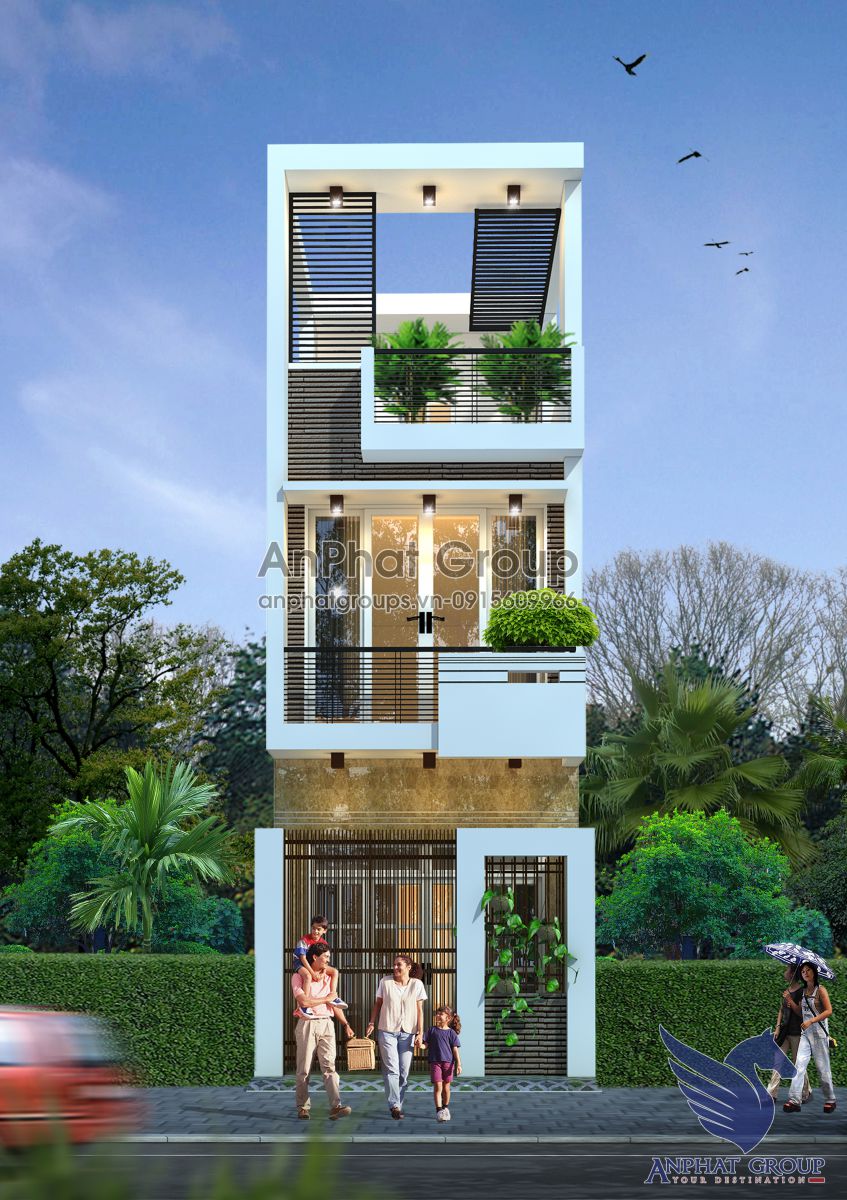Thiết kế nhà phố 3 tầng đẹp mắt tại Phan Thiết, Bình Thuận