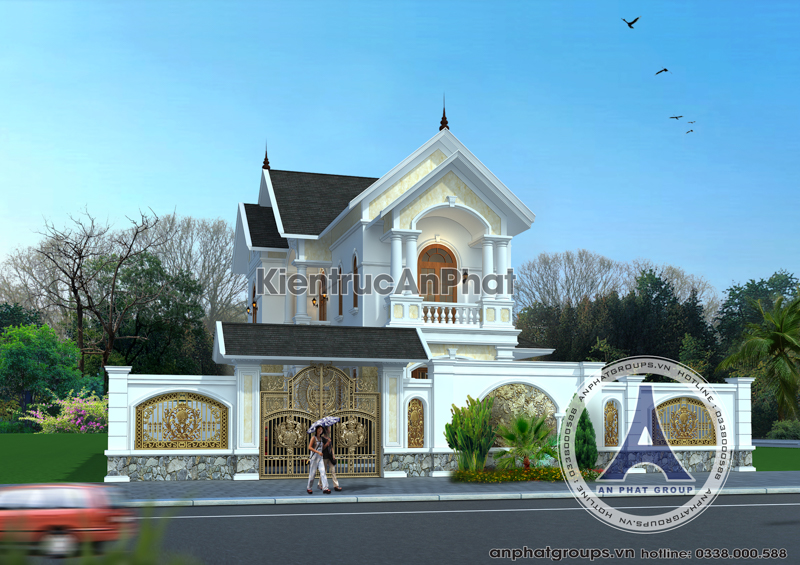 Mẫu nhà biệt thự vườn mái Thái xây dựng trên khu đất vườn 88,5m2 