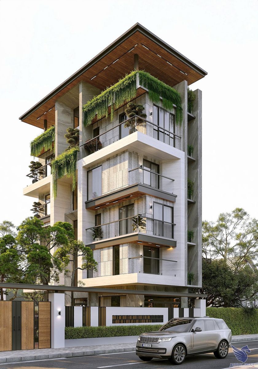 Mẫu nhà 5 tầng 1 tum thiết kế ấn tượng tại Vĩnh Phúc